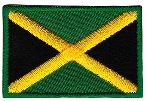 Jamaika Flagge Klein Aufnäher zum aufbügeln oder aufnähen Bügelbild Aufbügler für Kleidung gestickter Bügelpatch Applikation Patch Größe 4,5 x 3,0 cm