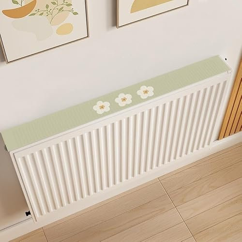 Oniissy Green Radiator Dust Cover Magnetic Attachment Breathable Cotton Linen Fabric Protective Shield Home Decor 40/60/100/160/200CM Length(160CM)