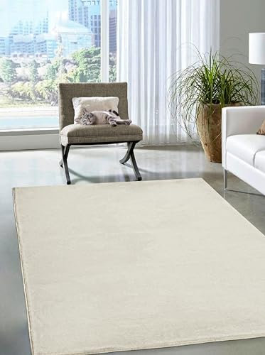 the carpet Cosy kuschelig Warmer Fellteppich, weich und elegant, waschbar und Fußbodenheizung geeignet, Öko-Tex Zertifiziert, Beige 2, 70 x 140 cm
