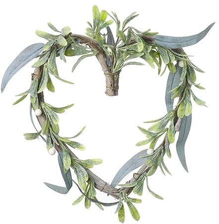 Heaven Sends White Berry Heart Christmas Wreath - Stylish Hanging Christmas Decor - 38cm x 32cm - Gift Idea For Christmas - Christmas Decoration, Perfect for Front Doors and Home