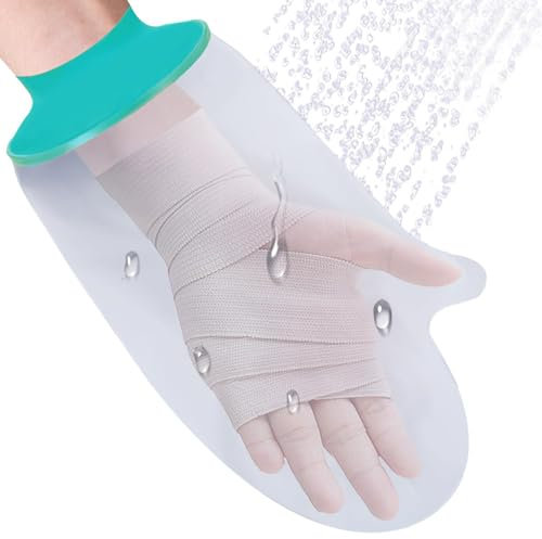 BelleVive Protezione per intonaco mano impermeabile copertura per mani per doccia dopo operazioni, morbida e confortevole protezione per intonaco per polso, dita, sacchetto di gesso riutilizzabile per