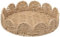 Bloom Neutral Scalloped Edge Round Serving Tray Decorative Scalloped Basket Tray for Coffee Table