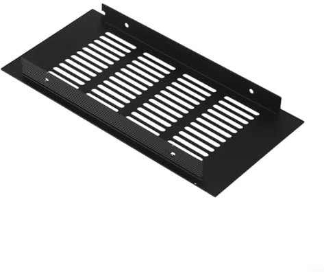 ZWEquipint Aluminum Rectangular Air Vent Grille Cover Modern Ventilation Cover Panel,For Wardrobe Cabinet Bathroom Door,Black Finish(100X200mm)