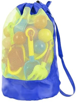 Strandspielzeug Tasche Strandtasche Mesh Beach Bag,1 Stück,Faltbare Strandtasche Kinder,Wasserspielzeug Rucksack Beutel,Für Familie Urlaub Badetasche Groß,für Outdoor & Urlaub