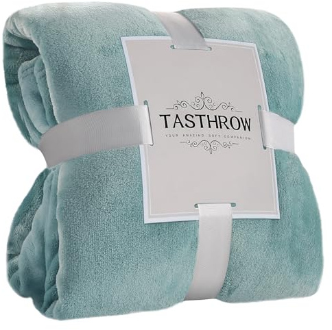TASTHROW Blaugrün Kuscheldecke Flauschig Decke Fleecedecke 130x150cm | Kuschlige Weiche Warme Decken, Wohndecke Sofa Decke für Zimmer Deko, Wohn- & Kuscheldecken