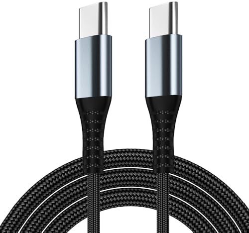 Cable USB C 1M, Cable USB C a USB C Carga Rápida, 60W PD Cable Tipo C Trenzado Nylon de Datos Cargador, Compatible con iPhone 16/15 Pro Max, iPad, MacBook, Samsung Galaxy, Google Pixel