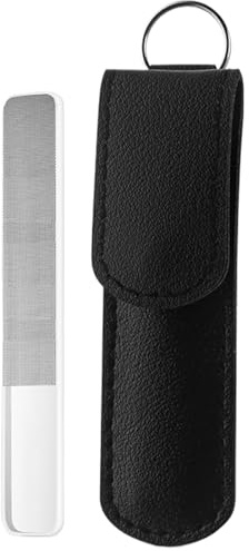 Yulokdwi Kleine Glas Nagelfeile, Rutschfeste Nagelfeile mit Ergonomischem Griff, Doppelseitiges Nagelpflege Werkzeug Für Spa, Salon, Reisen, Zuhause Und Camping