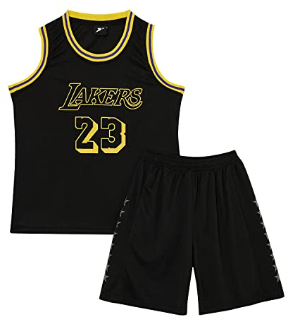 ISOVNUS Geek UP Kleine Jungen 2er-Set Basketball Trainings Ärmellos Trikot und Hose