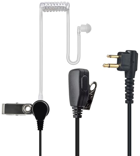 YNIBST Klares Schallschlauch Headset mit Mikrofon PTT für Funkgerät | Diskretes Funk Kopfhörer, Kompatibel mit Motorola 2-Pin, für DP1400 CP040 GP68 GP88 GP300 GP600