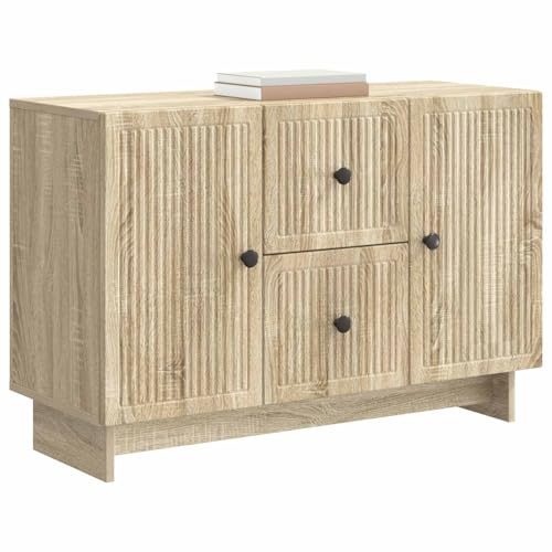 vidaXL Sideboard Sonoma-Eiche 89 x 34,5 x 60 cm Holzwerkstoff, Großer Stauraum, moderner Sideboard, minimalistisches Design, funktionaler Schrank für den Essbereich