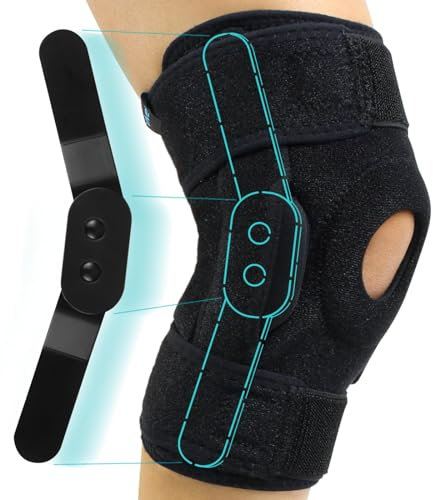 Vive Rodillera con bisagras, soporte abierto para rótula para mujeres y hombres, compresión para ligamento cruzado anterior, MCL, ligamento de menisco desgarrado y tendinitis, para correr, desgarro