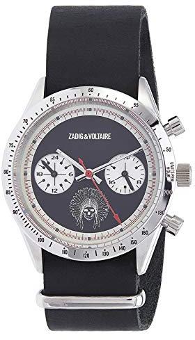 Zadig & Voltaire Mixte Analogique Montre avec Bracelet en Cuir ZVM107