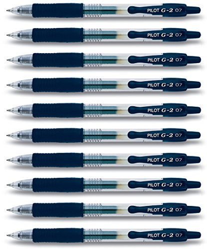 Pilot G2 Druck-Gelschreiber (10 Stifte, Blauschwarz)