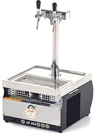 ich-zapfe Contact55 / K Profi spillatrice Birra con unità di Raffreddamento a Secco a 2 Linee in Acciaio Inossidabile, Pompa a Membrana da 70 Litri/h