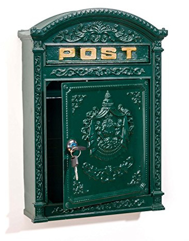 Alluminio cassetta della posta parete casella postale nostalgico antico verde