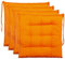 Brandsseller 4er Set Stuhlkissen 40x40x5 cm Sitzkissen Polster Stuhlauflage mit Haltebändern Dekokissen für Indoor Outdoor gesteppt - Orange