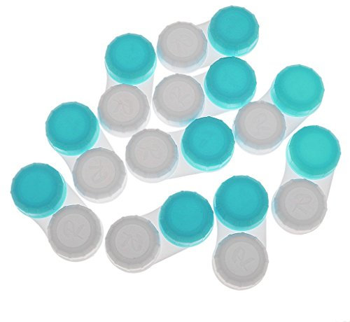 MagiDecor Étui Lentilles Boîtes de Lunettes de Contact Stockage Trempage Voyage pour Femme Lot de 10pcs (Bleu)