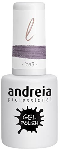 Andreia Semi-Permanent Nail Gel Polish for UV/LED Lamp - Intense Shine and 4 weeks Lasting French Manicure Nail Gel Varnish - Colour 10.5 ml (BA3 Purple)