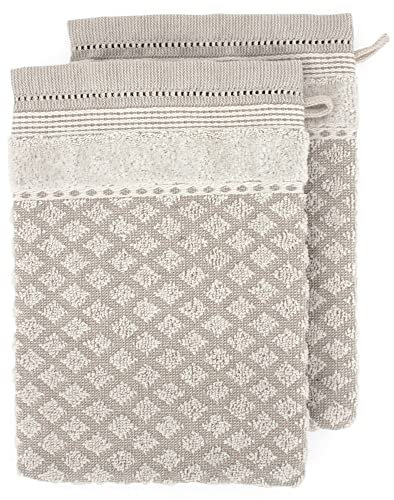 Lot de 2 Gants de Toilette 16x21 cm Linen Beige