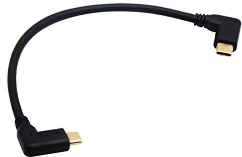 zdyCGTime USB 3.1 Type C 90 Degree Extension Cable (20CM, M/M) - Supports Charging, Data, Audio, Video for MacBook Pro 2017 and Other USB-C Devices