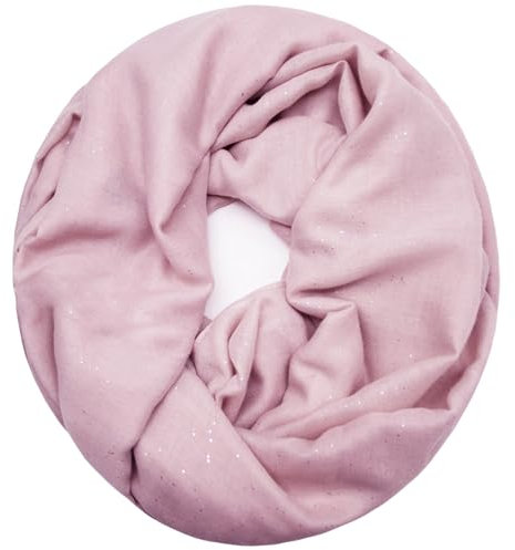 Glamexx24 Loop Schal Damen Schlauchschal Glitzer Unifarbener Rundschal Halstuch für Frühling, Sommer, Herbst, Winter