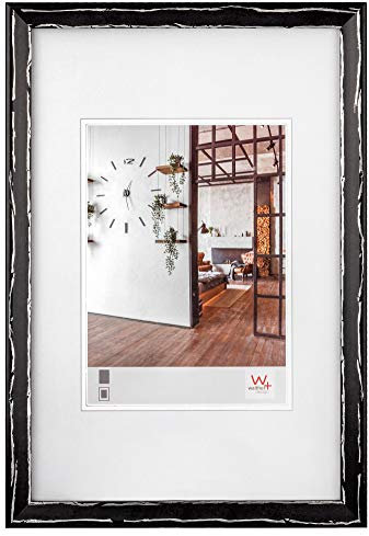 walther design Bilderrahmen schwarz-silber 10 x 15 cm Metropolis Holzrahmen IW015B