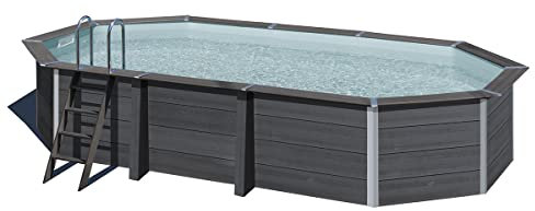 Gre KPCOV6650 Piscine Ovale en Composite 664 x 386 x 154 cm, avec Filtration 8 m3/h, berceaux métalliques (IPE)