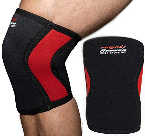 Raigeki Fitness Kniebandage 7mm Neopren [2er Set] Knee Sleeves (+ Trainingspläne) auch für Ellenbogen, Kniestütze, Kniewärmer für Krafttraining, Crossfit, Bodybuilding & Kampfsport (XL)