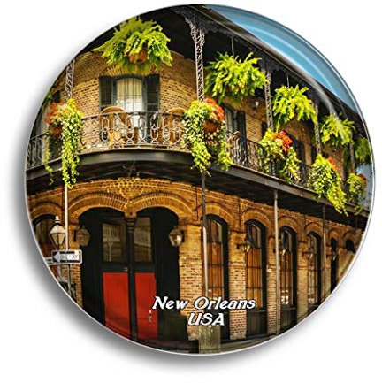 Kühlschrankmagnet USA Amerika French Quarter New Orleans Glasmagnete für Kühlschrank Souvenirs Niedlicher Kristallmagnet Dekor für Whiteboard Büro Zuhause Geschenk