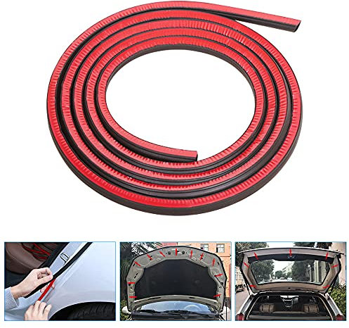 ANTHYTA Gummidichtung Selbstklebend Auto Türdichtung D-förmig 5M Lang 10 * 10mm Gummiprofil Kleber Autotürdichtung D-Profil Fensterdichtung Wasserdicht Autotür Kantenschutz für Autotür Vordertür