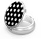 Boîte à pilules à 3 compartiments, boîte à pilules portable pour poche ou sac à main, boîte à pilules décorative en métal, organisateur de vitamines, cadeau unique(Point blanc noir)