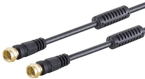 SAT Kabel TV Antennenkabel F-Stecker 1,5m Gold 135 dB Mantelstromfilter Schwarz 4K 8K