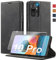 Dushi Hülle Leder für Xiaomi Redmi Note 10 Pro /Pro Max - Flip Case mit Standfunktion, Kartenfächer und Magnetverschluss in Schwarz