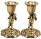 Angoily 2PCS Gold Kerzenhalter für Säule Kerzen Vintage Leuchter Halter Europäischen Stil Antike Weihnachten Engel Kerzenhalter für Tafelaufsatz Hochzeit Einzugsgeschenk