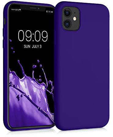 kwmobile Case Compatible with Apple iPhone 11 Case - Slim Protective TPU Silicone Phone Cover - Velvet Blue