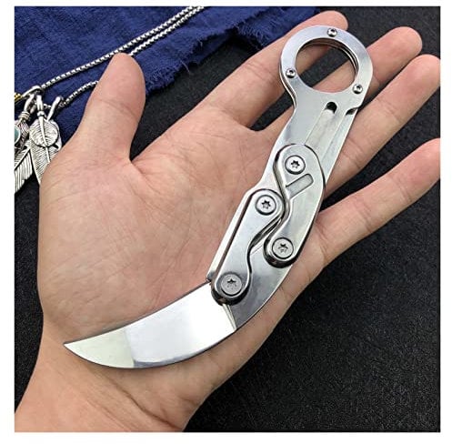 Couteau pliant Damas Couteau de pliage en acier D2 Couteau de poche en plein air Couteau de chasse Jungle Couteau à lame fixe avec poignée en bois de poire couteaux (Color : 1pcs)