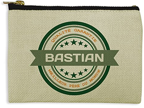Sac Porte-Monnaie/Porte-Cartes. Portefeuille Personnalisé Homme. La Fête des Pères. Cadeaux Personnalisés Homme. Tissu de Type Lin. 10 x 15 cm. Différents modèles.Papa DE CALIDAD_FR
