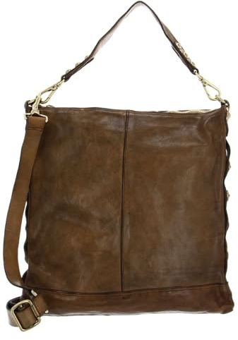 Campomaggi Leder Schultertasche Umhängetasche Shopping Bag Verde Militare braun