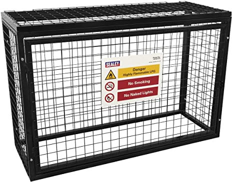 Sealey GCSC419 Gas Safety Cage-4 x 19kg Cylinders, Black
