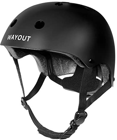 Wayout Sports - Casco Deportivo Unisex - Jóvenes y Adultos (Medium, Negro)