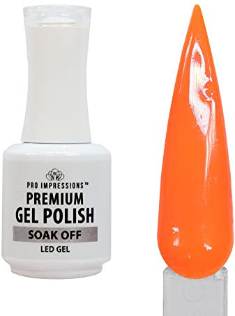 Pro Impressions - Premium Gel Polish - Tangerine Dream (Neon Orange, Glow in the Dark, Nail Art, UV/LED)