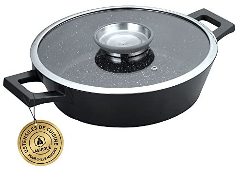 LAGUIOLE - Bratpfanne, 36 cm, Schwarz, Antihaftbeschichtung Greblon C2+, Induktion, MAESTRO