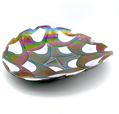 YourMurano - Assiette en Verre de Murano pour la Décoration Intérieure, Authentique Artisanat en Verre Fabriqué en Italie, Centre de Table en Verre Fait Main, Assiette Orange