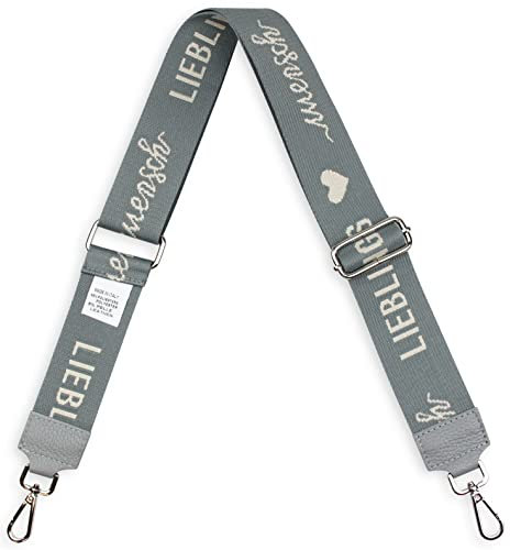 Schultergurt 5cm breit, Made in Italy, Schulterriemen für Taschen und Handtaschen, verstellbarer Taschengurt für Damen und Herren, DIY Zubehör Lieblingsmensch Blau