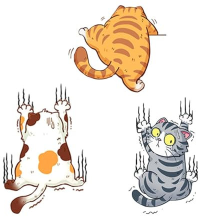 MiOYOOW Auto-Aufkleber Kratzkatze Selbstklebende 3D Cartoon Tier Katze Kätzchen Sticker lustige Auto-Kratzabdeckung für Autofenster Stoßstange Laptop Motorrad