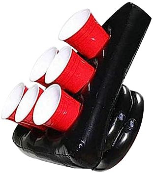 Happyyami 1stk Aufblasbarer Getränkehalter Tischtennis Aufblasbarer Bierpong Rack Aufblasbarer Pong-Hut Kopfkappe 6 Becherhalter Aufblasbarer Spielhut Air Blow Hutablage Halloween Einstellen