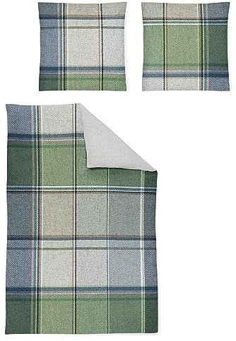 Irisette Flausch-Cotton Bettwäsche Zobel 8877-30 grün 135x200 cm + 80 x 80 cm