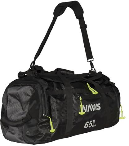 Navis Marine Sailing Duffel - Wasserdichter Trockensack mit hoher Kapazität für Wassersport und Angeln (Schwarzgrau 65L)