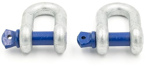 ALFA LOGISTIK Manille 8,5t Capacité de Charge 2 Pièces Droite avec Boulon à Œil - Manille Droite Forme DW - Manille en Acier à Haute Résistance Galvanisée à Chaud - Manille de Levage