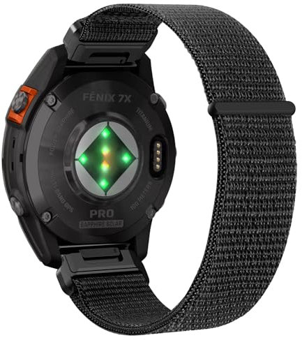 Niboow Nylon QuickFit 26mm Armband für Garmin Fenix 8 51mm/Fenix 7X Pro Solar/Fenix 7X/Fenix 6X/Fenix 6X Pro/Fenix 5X, Klettverschluss Uhrenarmbänder für Garmin Enduro 3/Epix 2 Pro 51mm - Schwarz